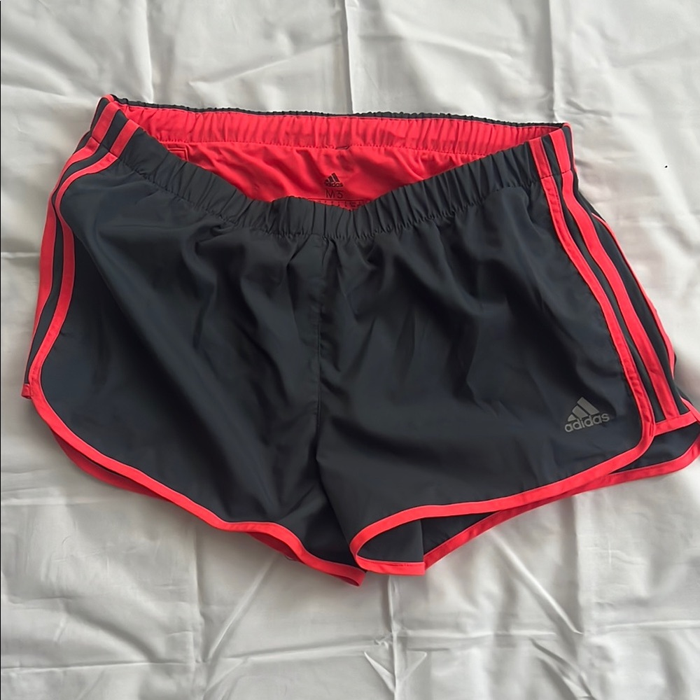 Adidas Pink and Gray Athletic Shorts Lightweight Design